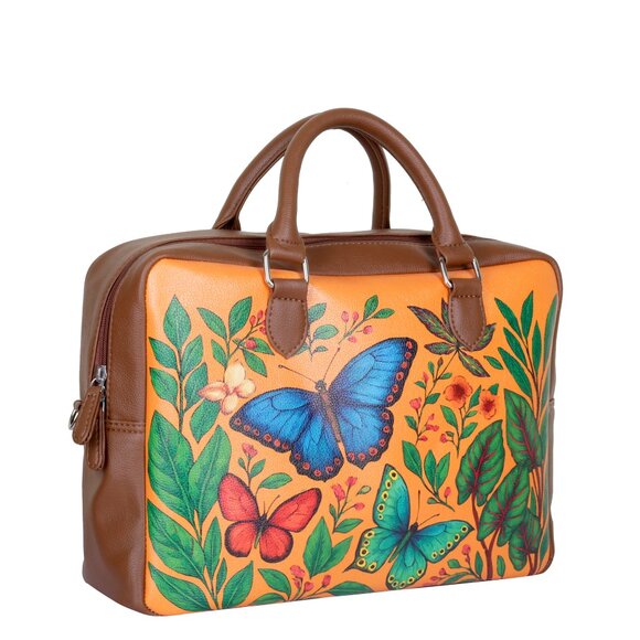 Printed Leather Buisness Top Handle Crossbody Bag for Women for Work, Daily Use - Picture 6 of 10